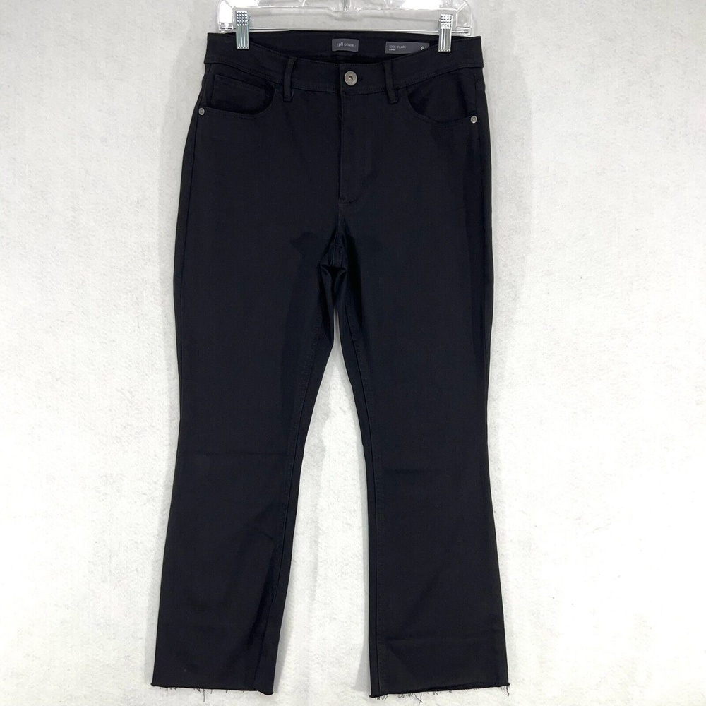 J. Jill Denim Kick Flare Ankle Jeans Black Stretch Women’s Size 8